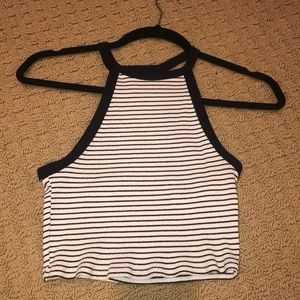 Hollister Cropped Striped Halter Top